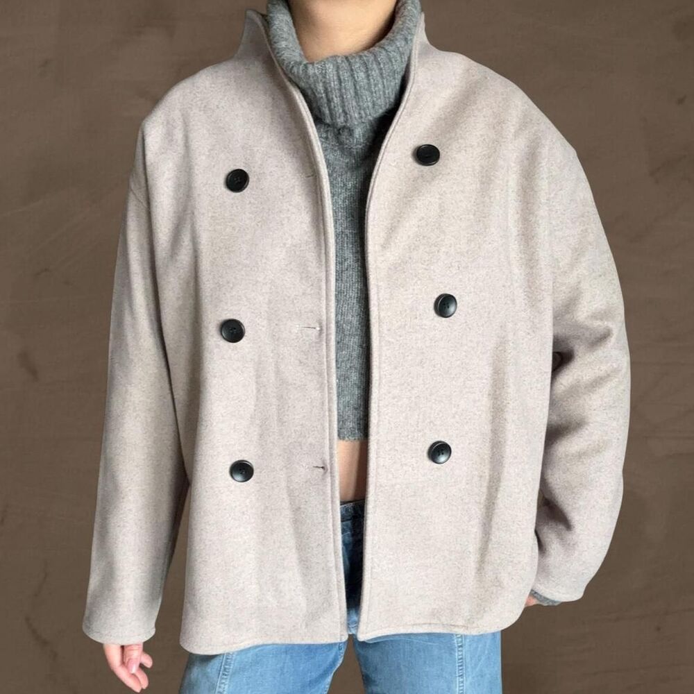 Commense oversized beige jacket button down size XS NEW